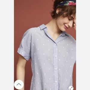 Cloth & Stone Clip Dot Tie-Front Shirt